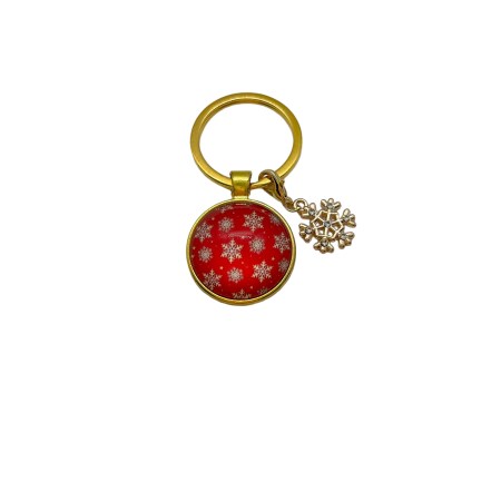 keychain goldplated snowflakespattern and metallic snowflakes2